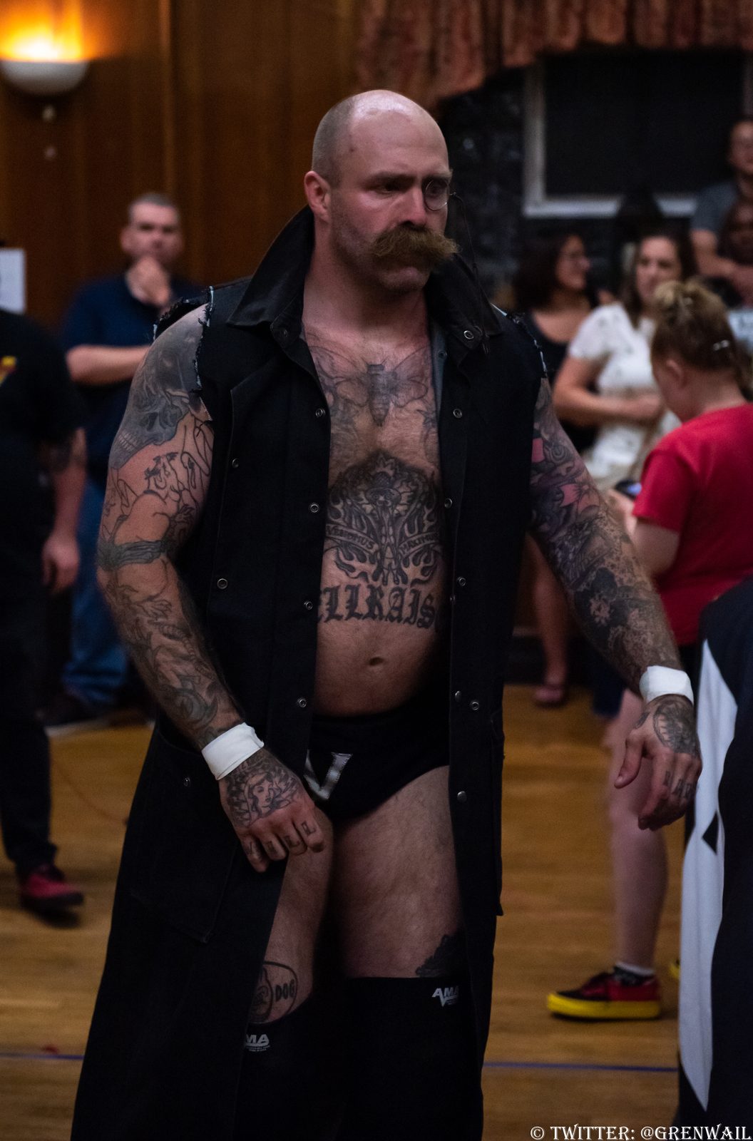 Andy Williams wrestling as The Butcher in July 2019.