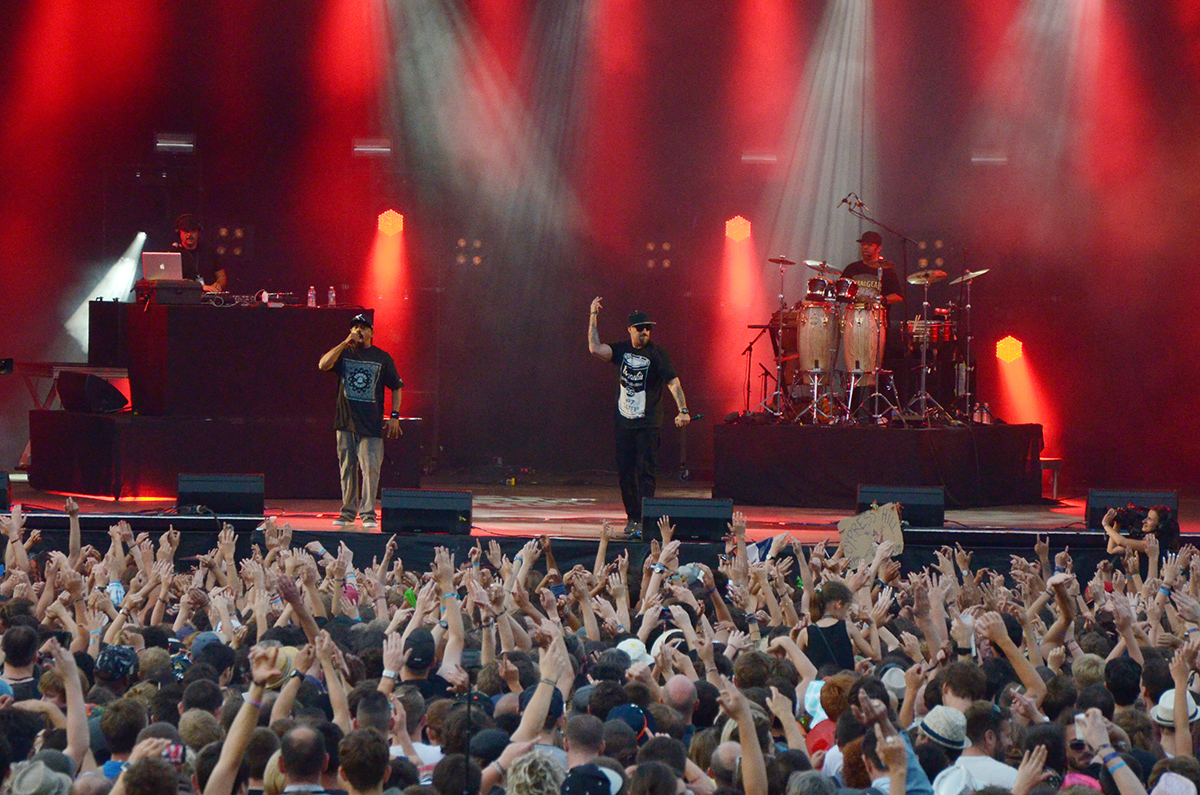 Cypress Hill performing live on the main stage at Festival Beauregard in 2015.