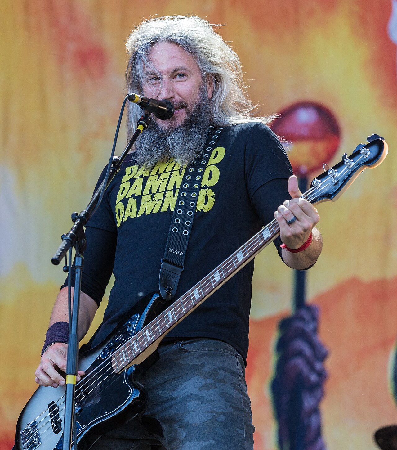 Troy Sanders of Mastodon performing live at Nova Rock 2017.